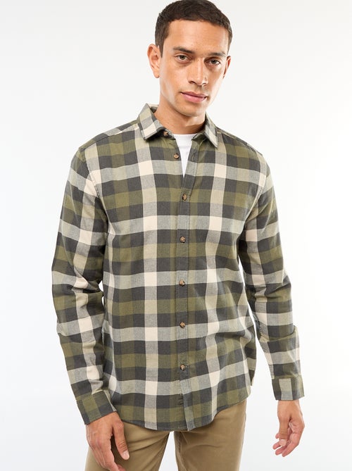 Camisa regular aos quadrados - Kiabi