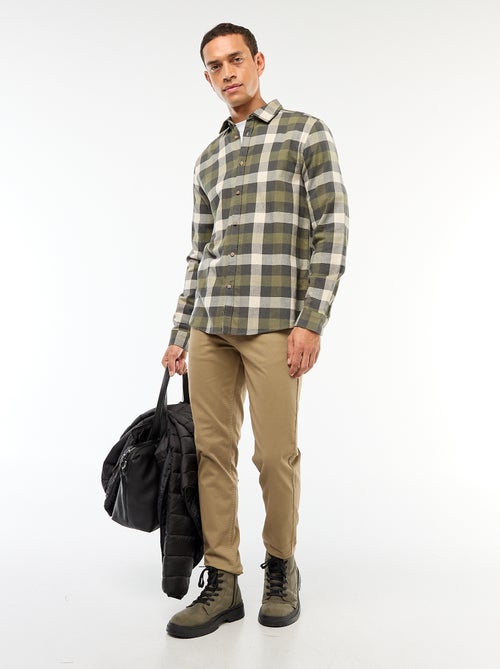 Camisa regular aos quadrados - Kiabi