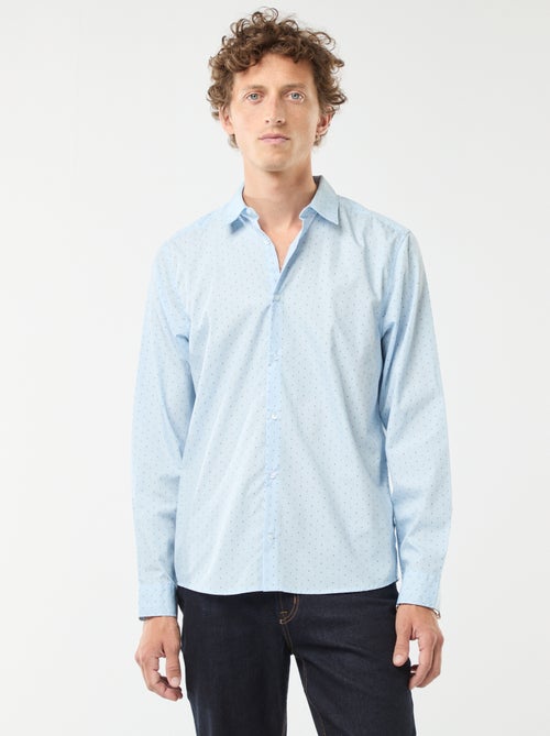 Camisa regular às bolinhas - Kiabi