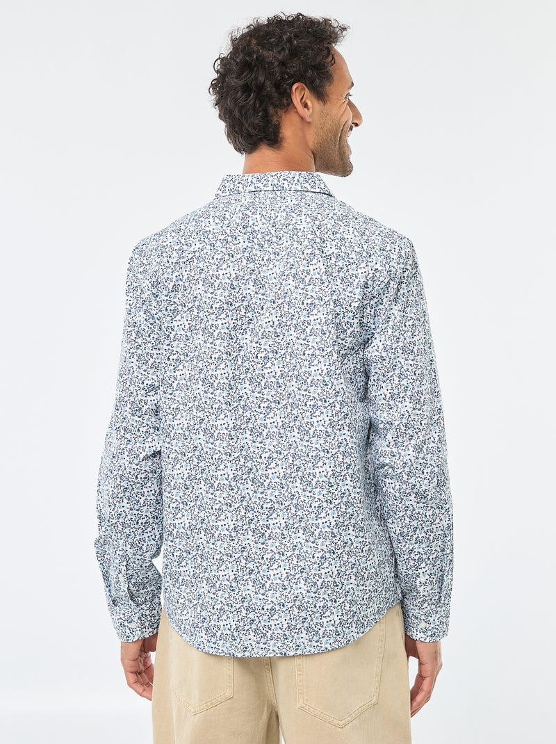 Camisa regular às bolinhas Azul - Kiabi