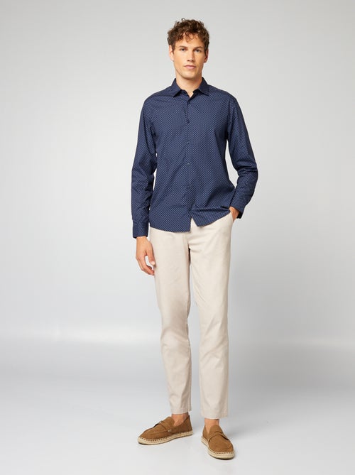 Camisa regular às bolinhas - Kiabi