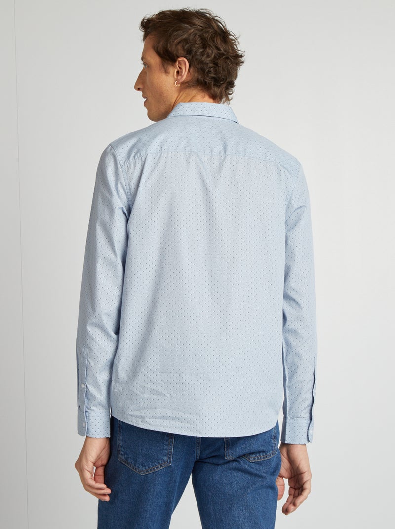 Camisa regular às bolinhas AZUL - Kiabi