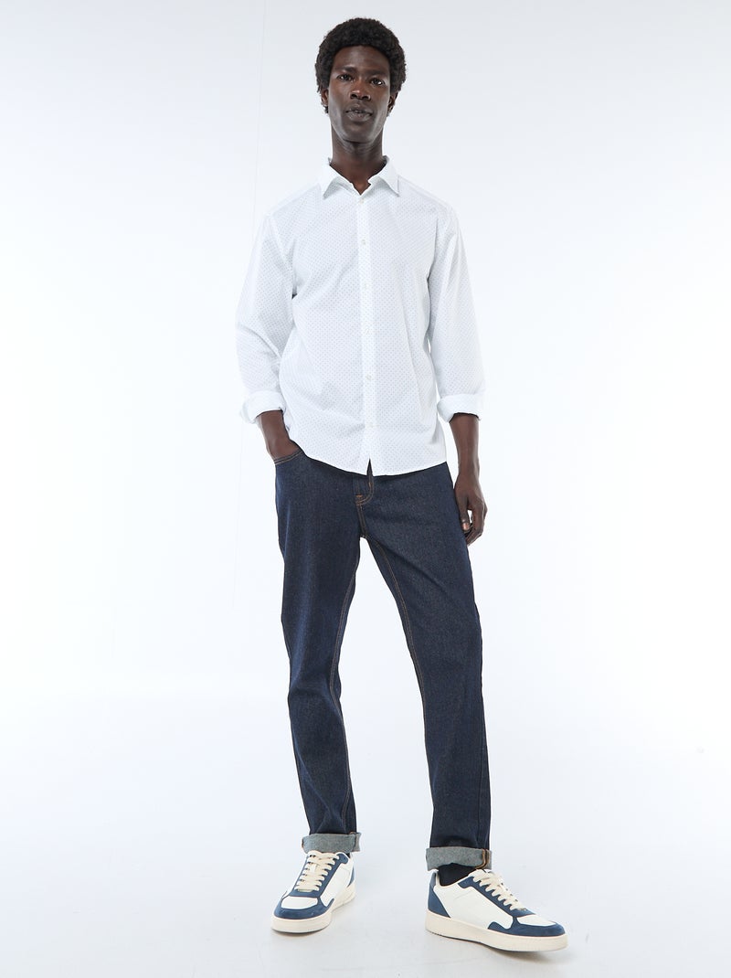 Camisa regular às bolinhas BRANCO - Kiabi