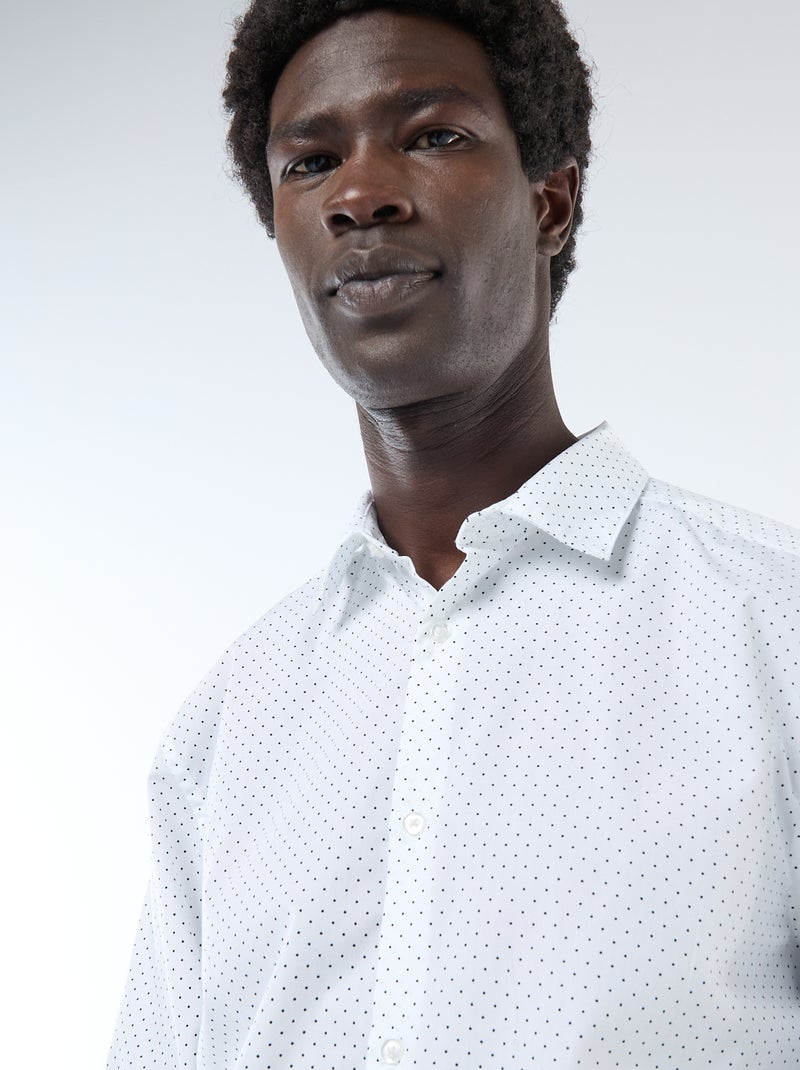 Camisa regular às bolinhas BRANCO - Kiabi