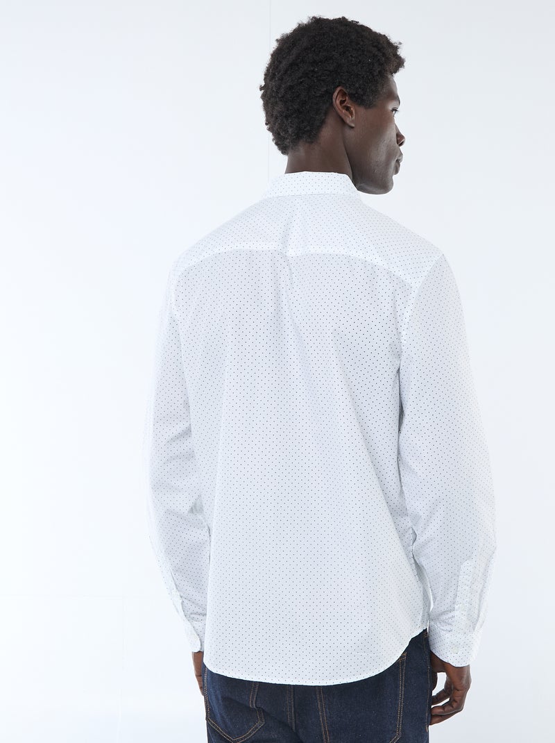 Camisa regular às bolinhas BRANCO - Kiabi