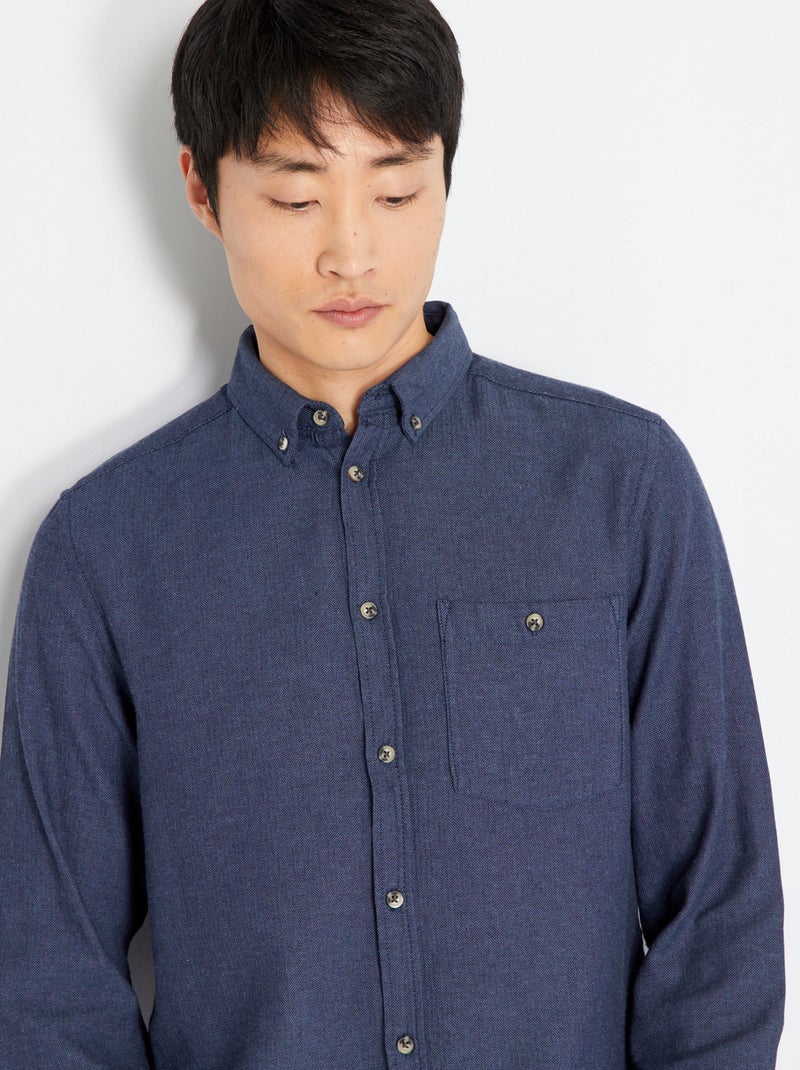 Camisa regular AZUL - Kiabi