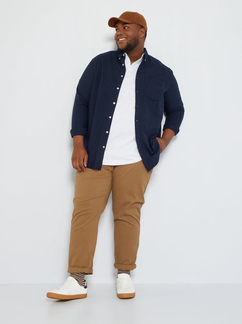 Camisa regular com colarinho de pontas livres - Kiabi
