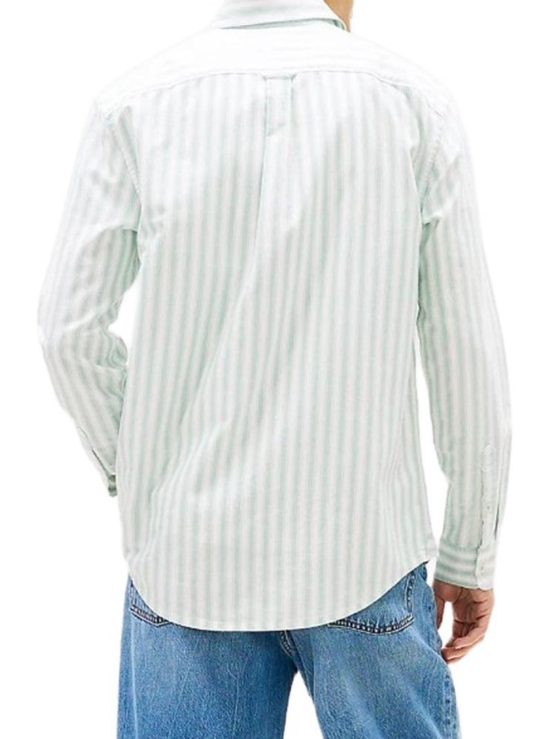 Camisa Regular com Riscas Verde/Bege para Homem Tommy Hilfiger TJM Verde - Kiabi