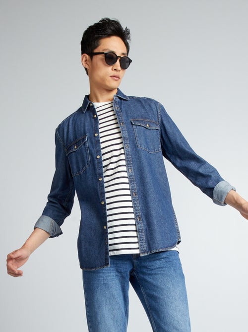 Camisa regular de ganga - Kiabi