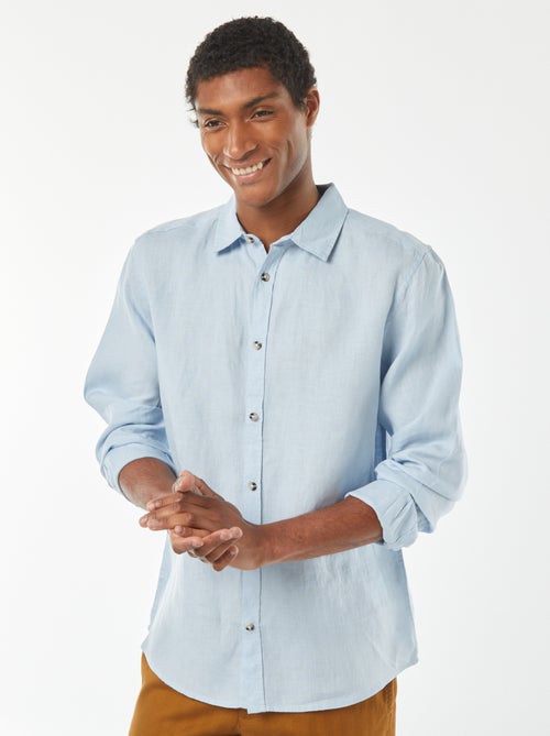 Camisa regular de linho - Kiabi
