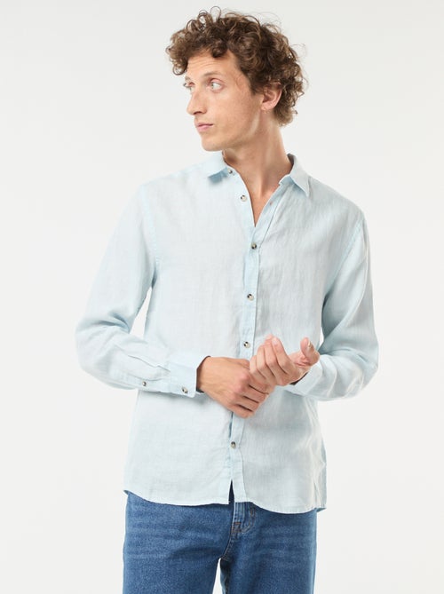 Camisa regular de linho - Kiabi