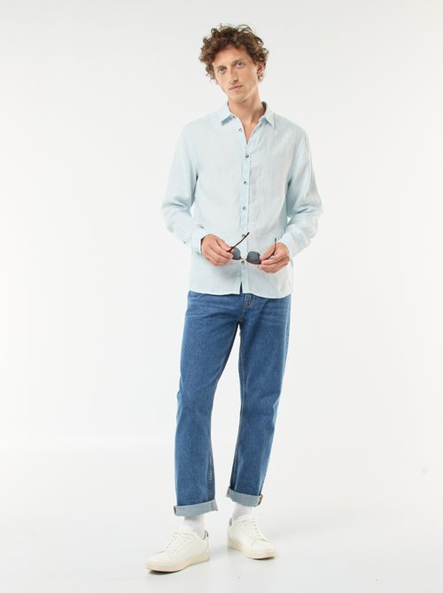 Camisa regular de linho - Kiabi