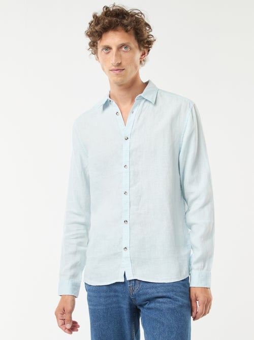 Camisa regular de linho - Kiabi