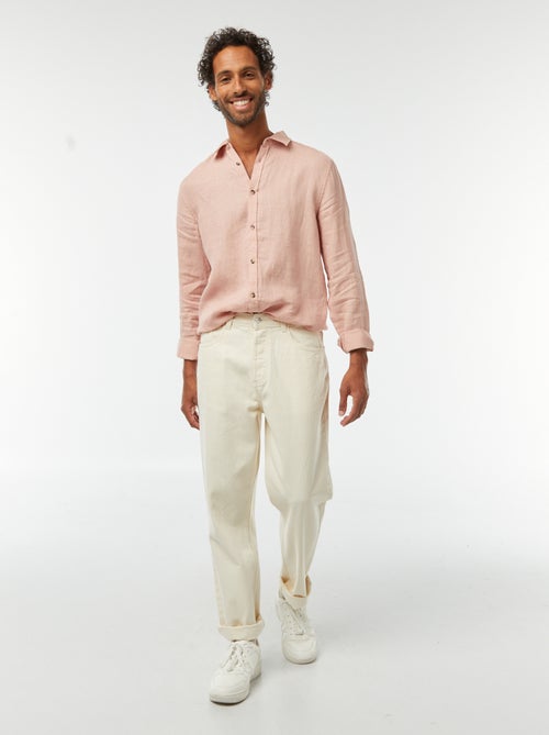 Camisa regular de linho - Kiabi