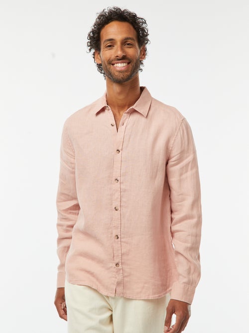 Camisa regular de linho - Kiabi