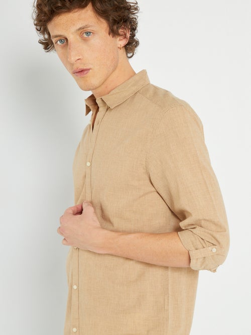 Camisa regular de manga comprida - Kiabi
