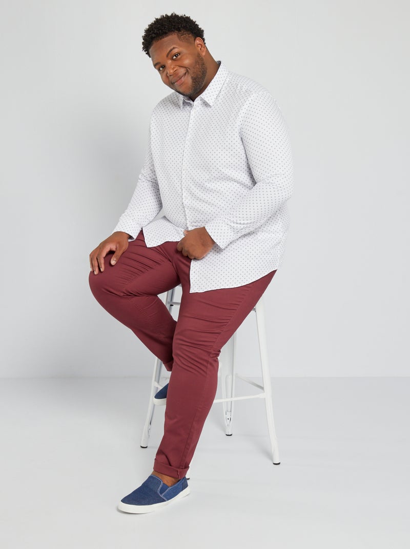 Camisa regular de manga comprida BRANCO - Kiabi