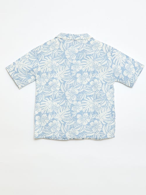 Camisa regular de manga curta em algodão - Kiabi