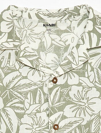 Camisa regular de manga curta em algodão