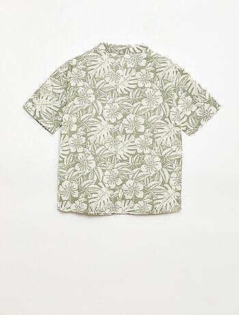 Camisa regular de manga curta em algodão