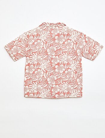 Camisa regular de manga curta em algodão