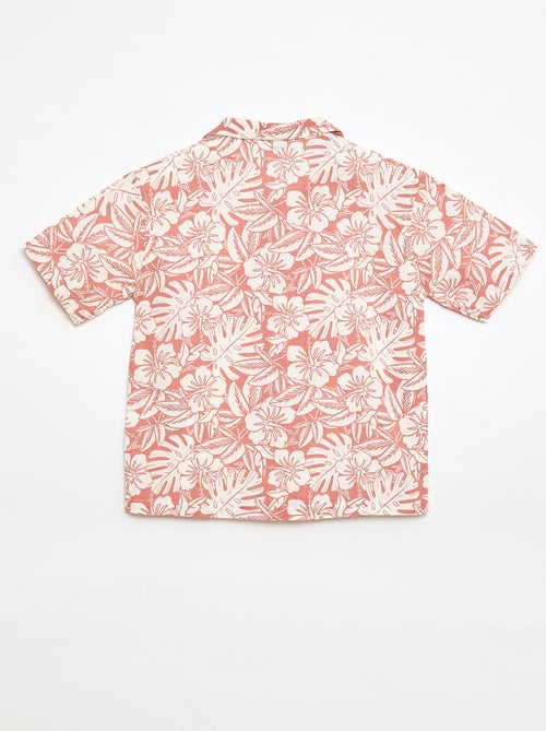 Camisa regular de manga curta em algodão - Kiabi