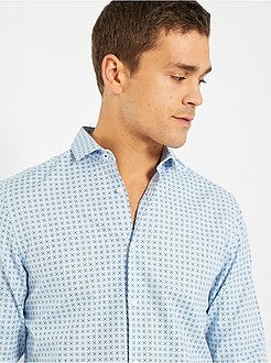 Camisa regular em algodão dobby - Kiabi