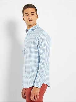 Camisa regular em algodão dobby - Kiabi