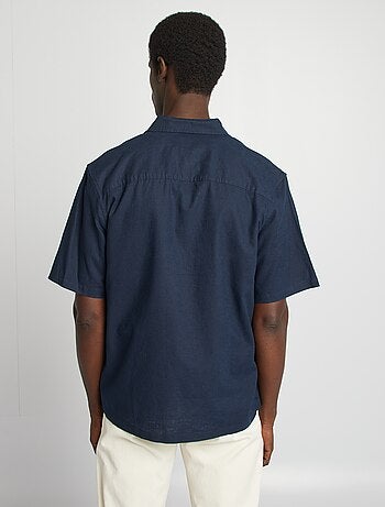 Camisa regular em linho misturado