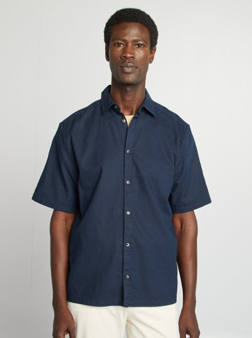 Camisa regular em linho misturado - Kiabi