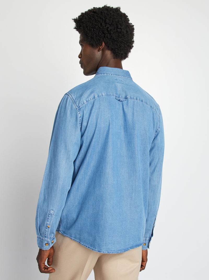 Camisa regular em lyocell AZUL - Kiabi