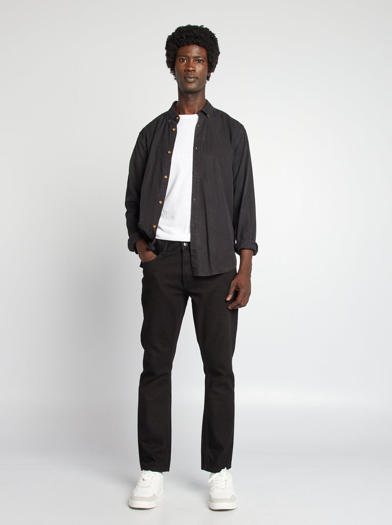 Camisa regular em lyocell PRETO - Kiabi