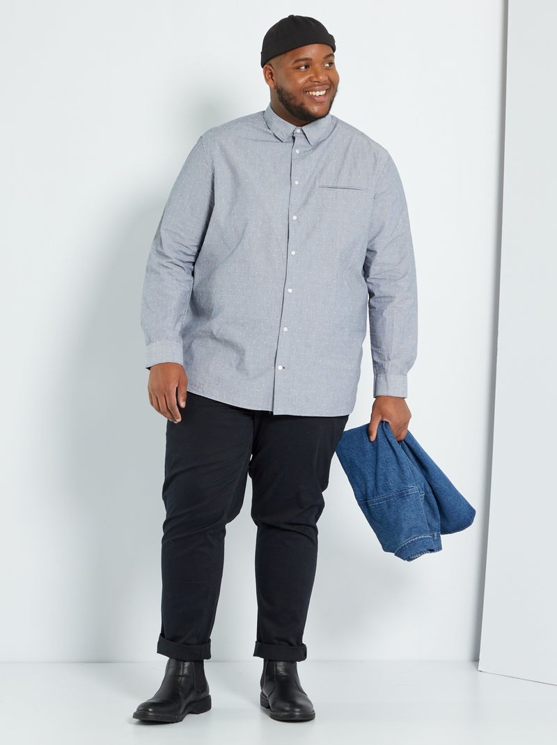 Camisa regular estampada AZUL - Kiabi