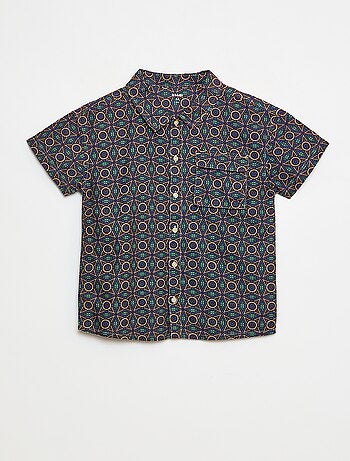 Camisa regular oxford em algodão liso