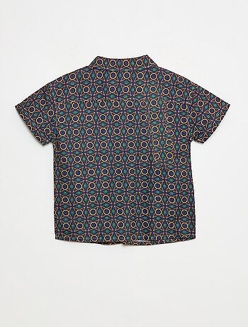 Camisa regular oxford em algodão liso