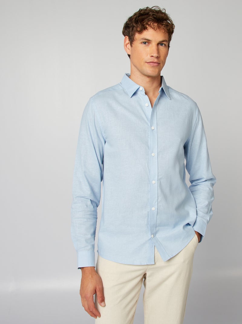 Camisa regular fit AZUL - Kiabi