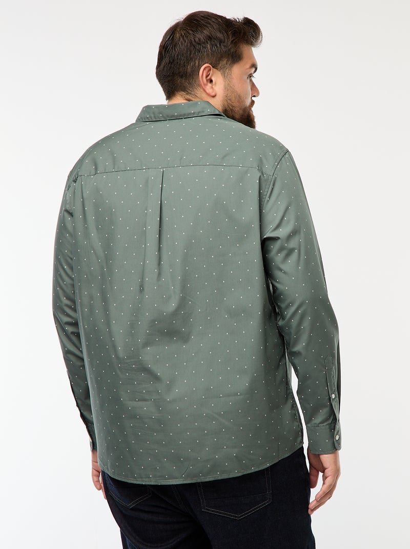 Camisa regular fit / corte direito com padrão Verde - Kiabi