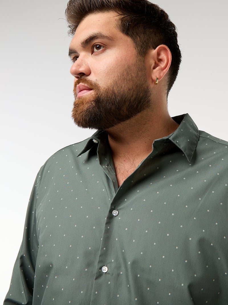 Camisa regular fit / corte direito com padrão Verde - Kiabi