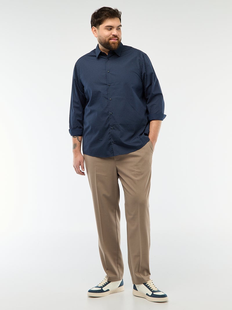 Camisa regular fit / corte reto com padrão Azul - Kiabi