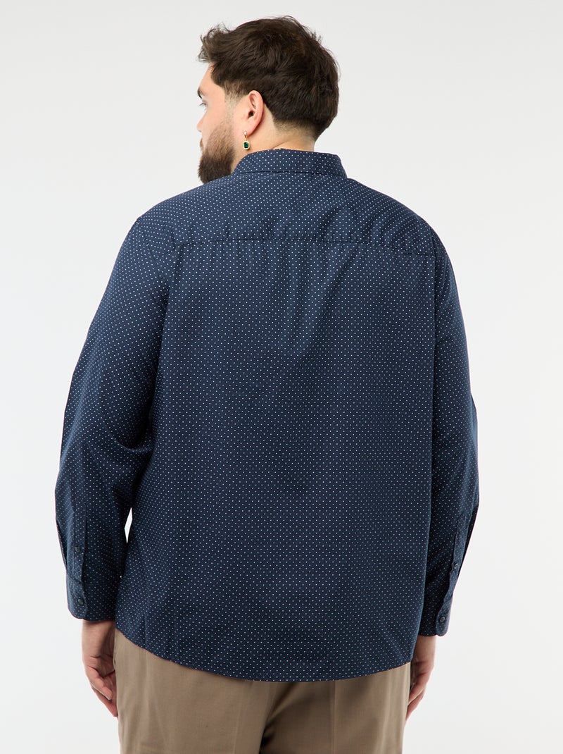 Camisa regular fit / corte reto com padrão Azul - Kiabi