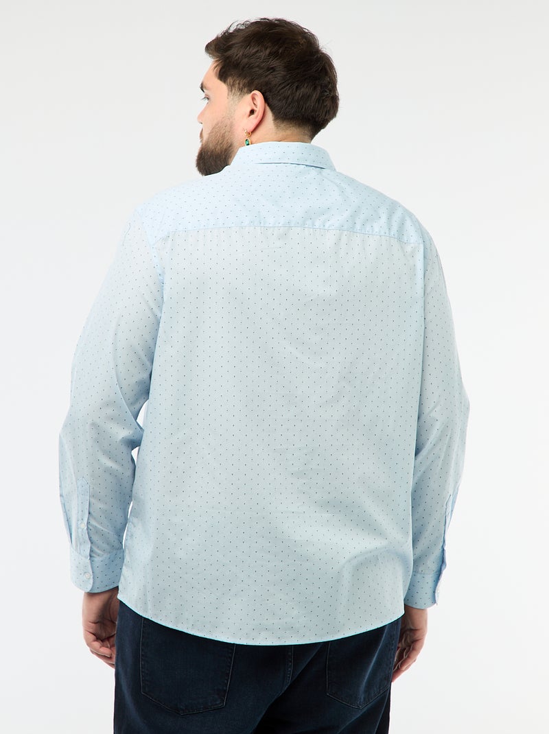 Camisa regular fit / corte reto com padrão Azul - Kiabi