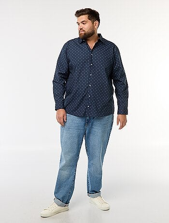 Camisa regular fit / corte reto com padrão