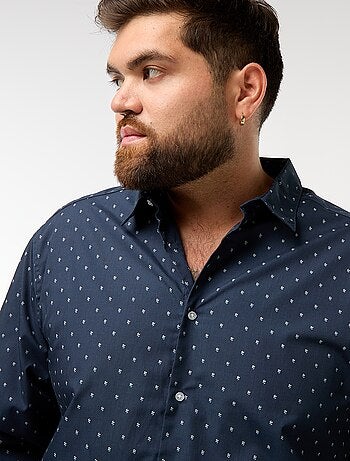 Camisa regular fit / corte reto com padrão