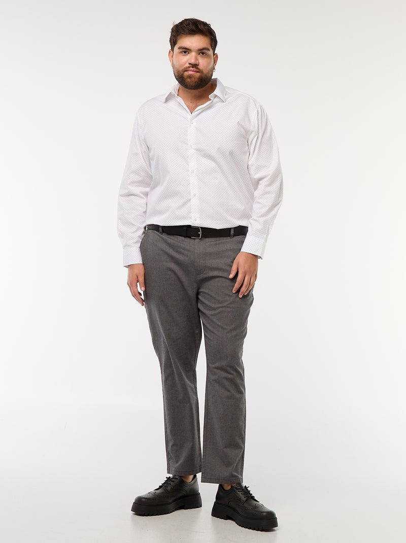 Camisa regular fit / corte reto com padrão Branco - Kiabi