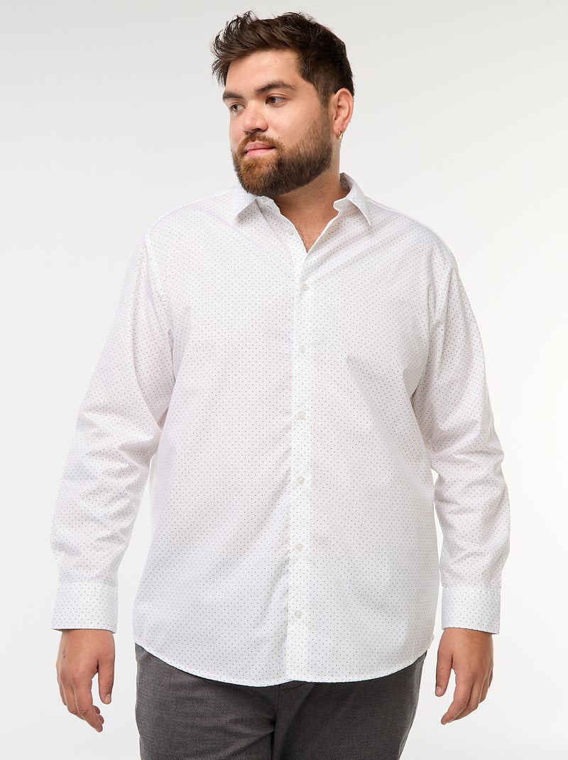 Camisa regular fit / corte reto com padrão Branco - Kiabi