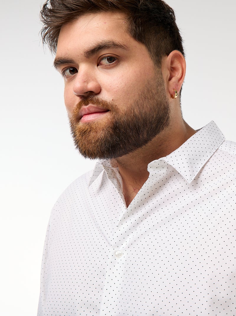 Camisa regular fit / corte reto com padrão Branco - Kiabi