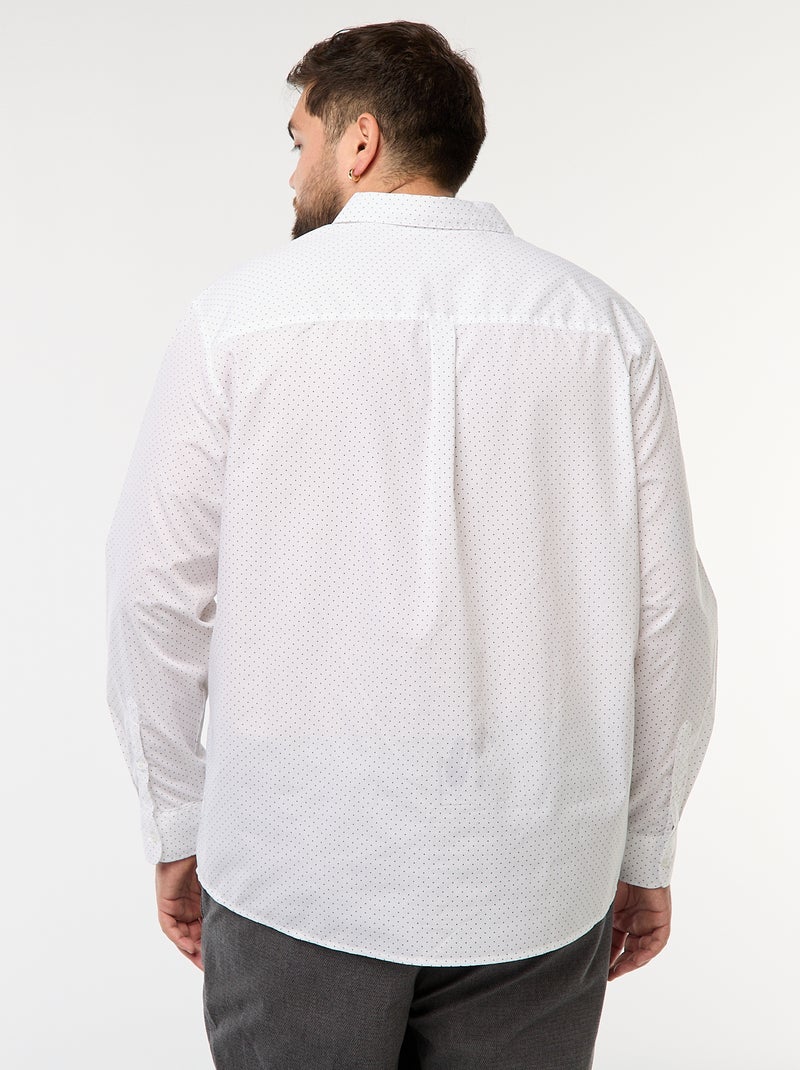 Camisa regular fit / corte reto com padrão Branco - Kiabi