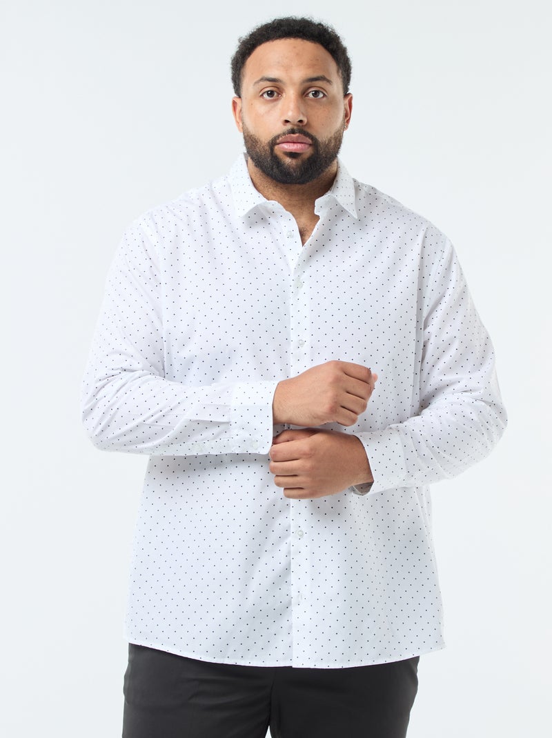 Camisa regular fit estampada Branco - Kiabi