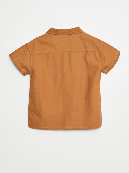 Camisa regular oxford em algodão liso - Kiabi