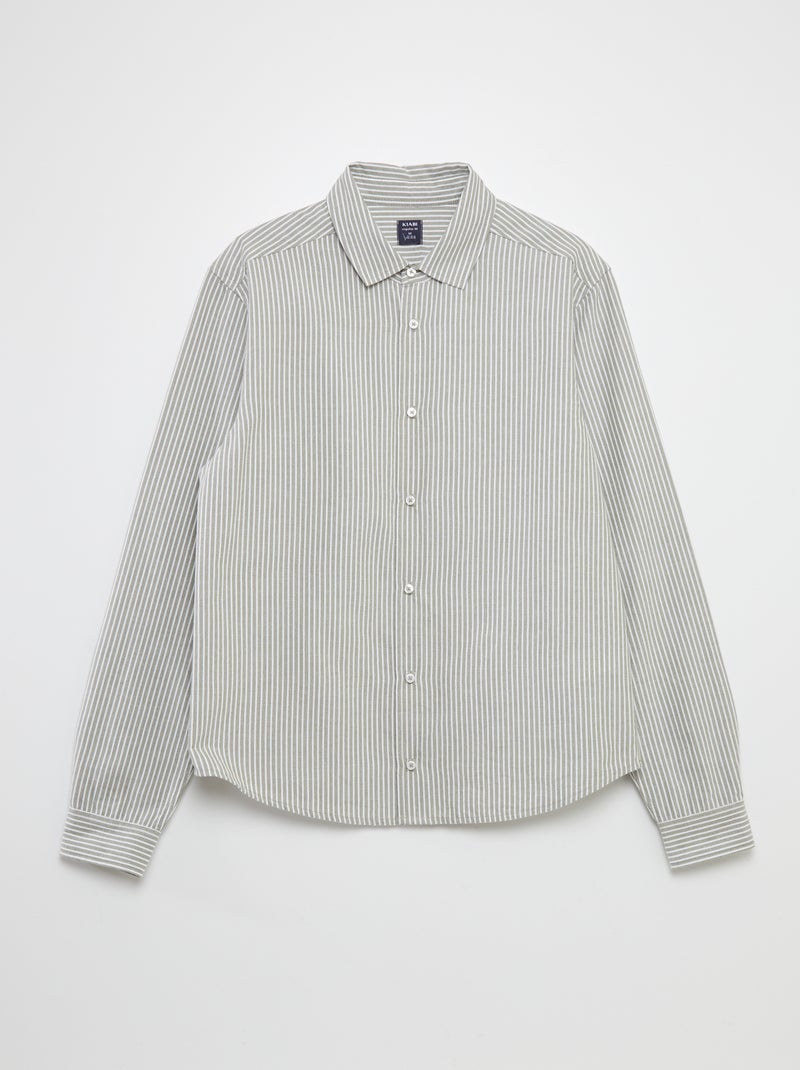 Camisa reta - coleção fácil de vestir CAQUI - Kiabi
